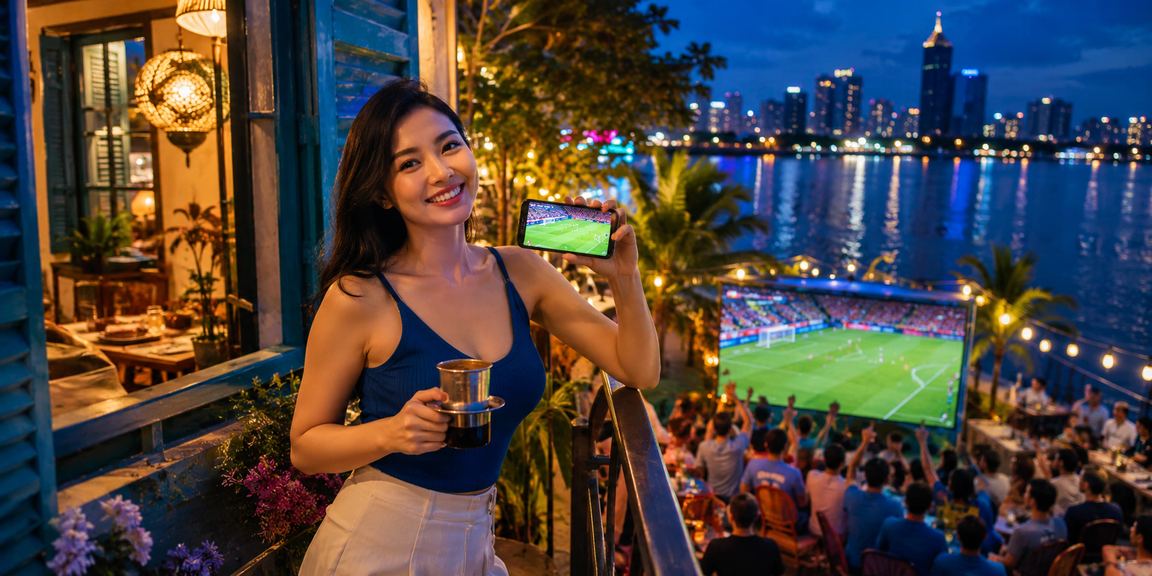 Người dùng thực hiện giao dịch tài chính tại quán cà phê TP. Hồ Chí Minh