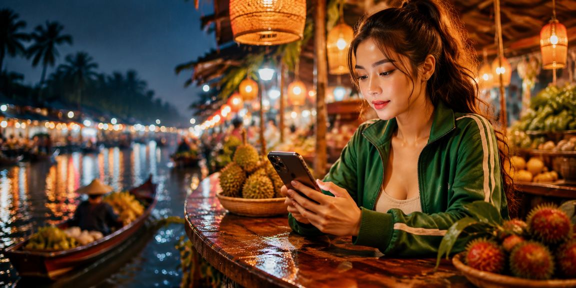 Người chơi game bài tại chợ đêm vùng Mekong – không khí giải trí sôi động